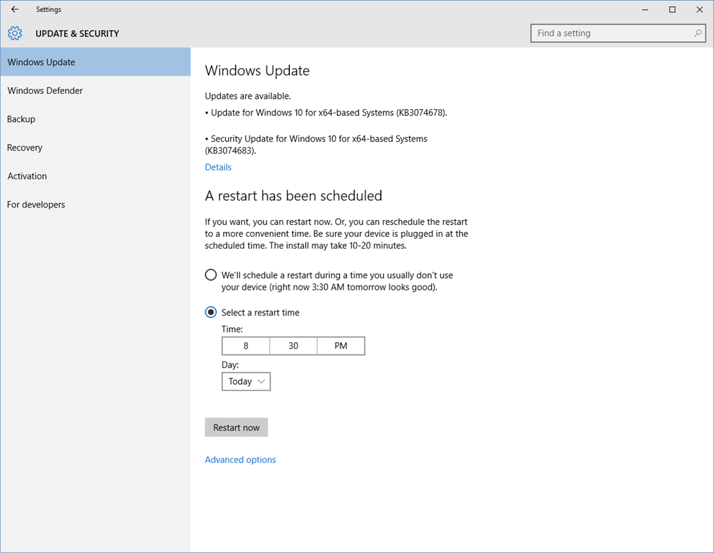Windows 14: Wie kann ein Neustart eingeplant oder Windows Update