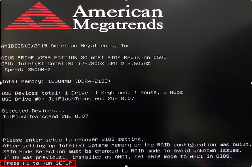 How to troubleshoot and fix American Megatrends - Press F1 to Run
