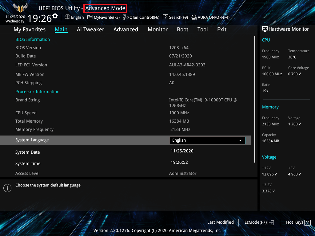 Bios settings - Intel Community