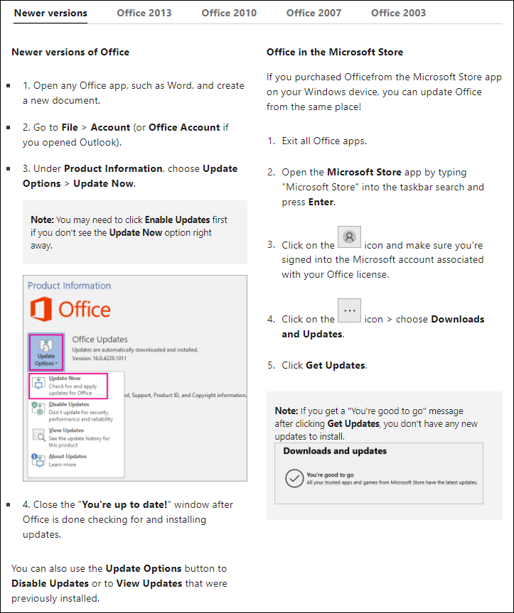 Microsoft Office] Troubleshooting - When using the Office products, it  shows 