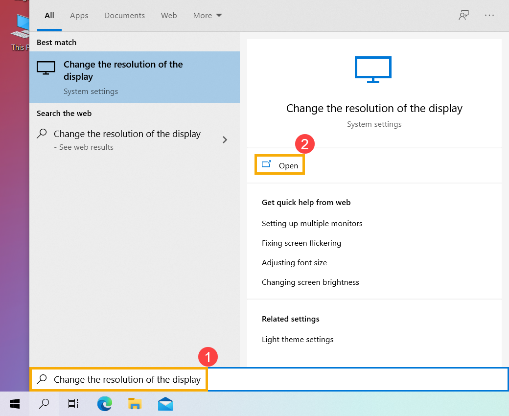 Descriptif des résolutions d'affichage et modes de connexion de la