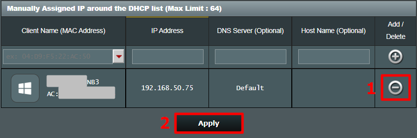 assign to static ip
