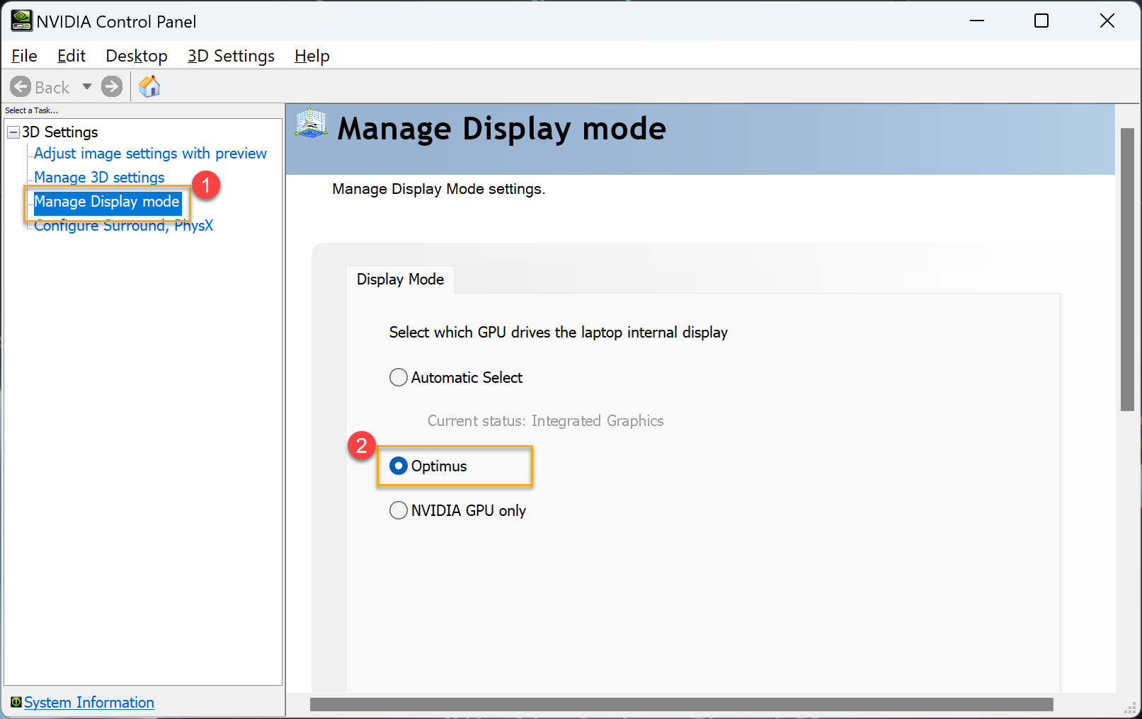 Optimize NVIDIA Control Panel settings for gaming performance