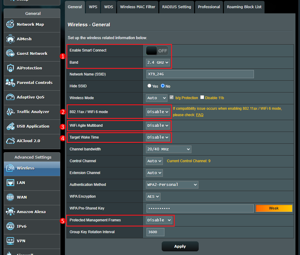 How do I change the 802.11 mode on my router?