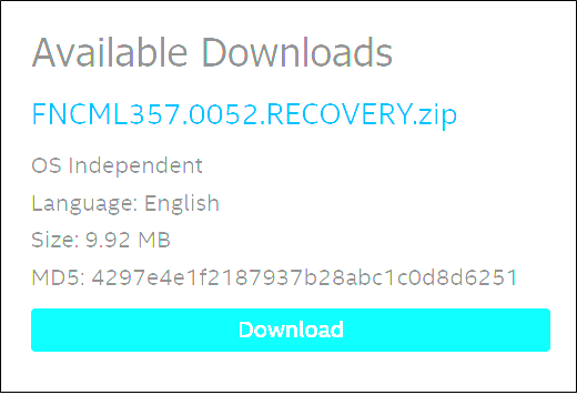 Download and save the Recovery BIOS file to a USB device