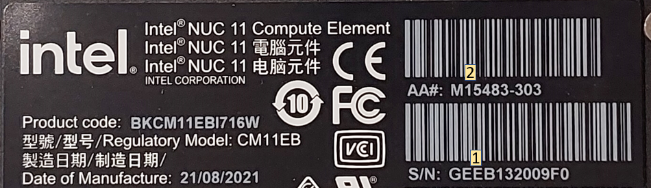 Ejemplo de imagen 2 del elemento de cómputo Intel NUC 8 Pro CM8i5CB