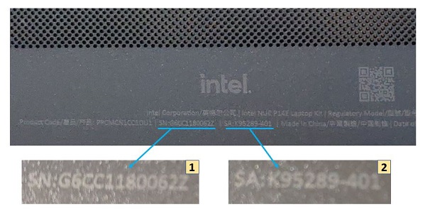 Elemento de laptop Intel NUC